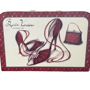 Bella Vendome Studio 5 Artistic Design with Red Accents Storage Box with chrome